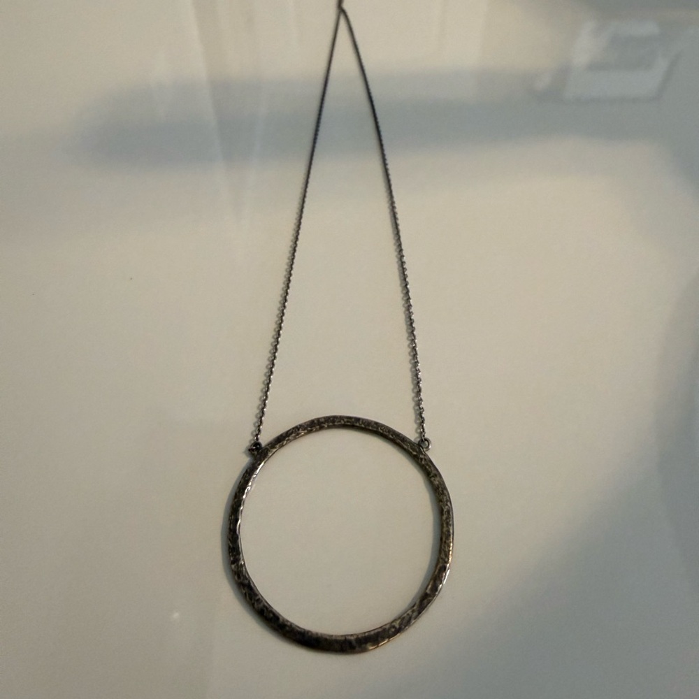 Silpada Sterling Silver Hammered Circle Necklace